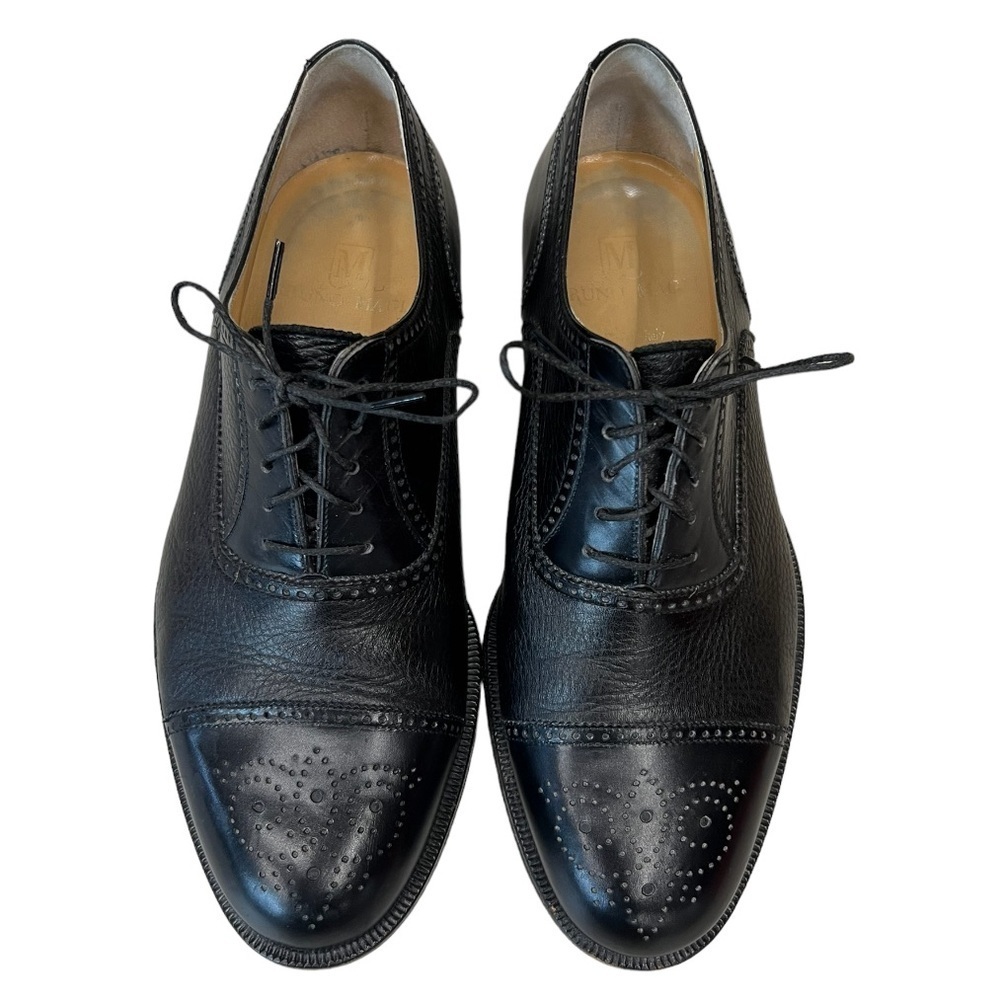 Bruno Magli Charles Oxford Black Leather Shoes Size 8W